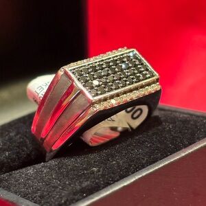 NIB Men’s Black Diamond Statement Ring. Sz:10